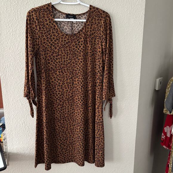 MSK Animal Cheetah Print Comfy Knee Length Dress Women's Size Small - Picture 8 of 8